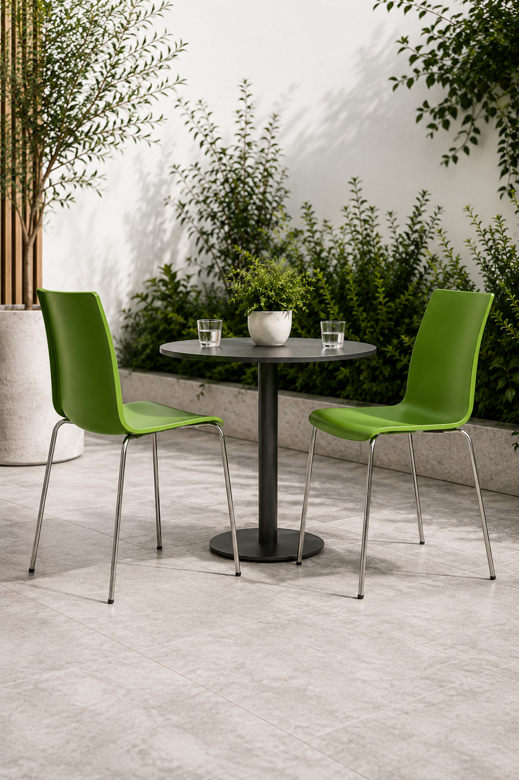 Set de 2 Sillas Modernas Verdes para Interior y Exterior