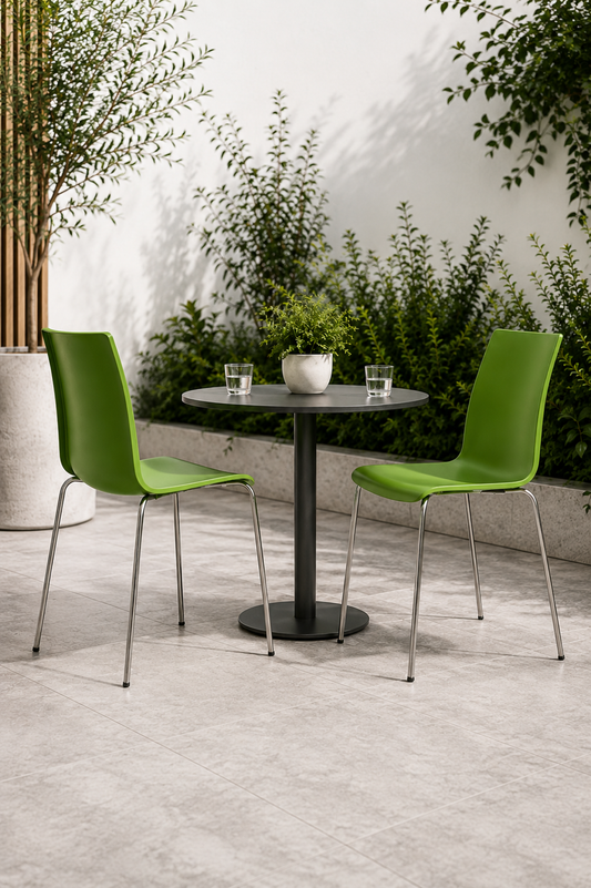 Set de 2 Sillas Modernas Verdes para Interior y Exterior