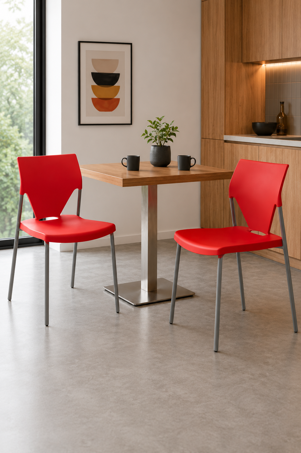 Juego de 2 Sillas Rojas Origen Italiano Interior y Exterior