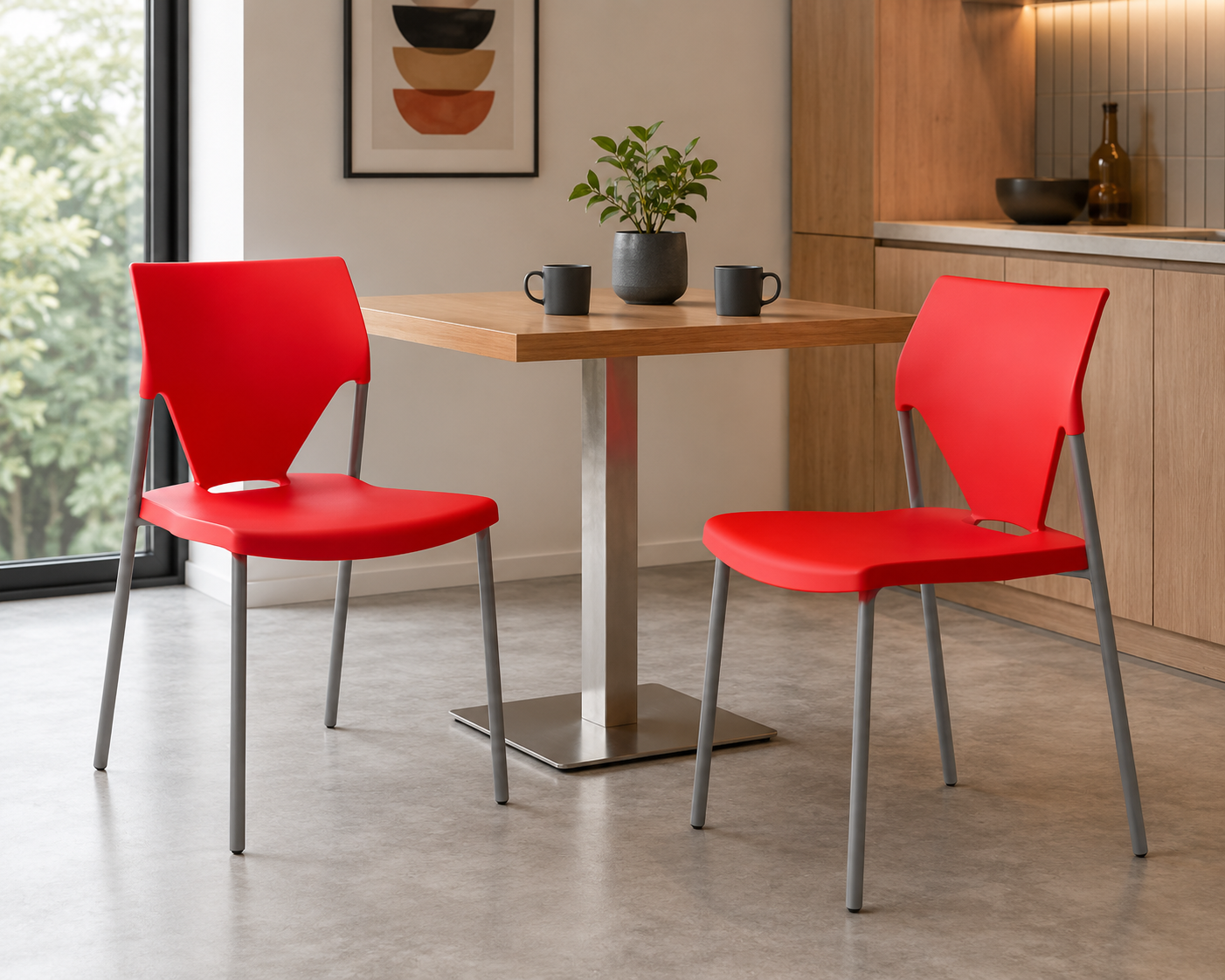 Juego de 2 Sillas Rojas Origen Italiano Interior y Exterior