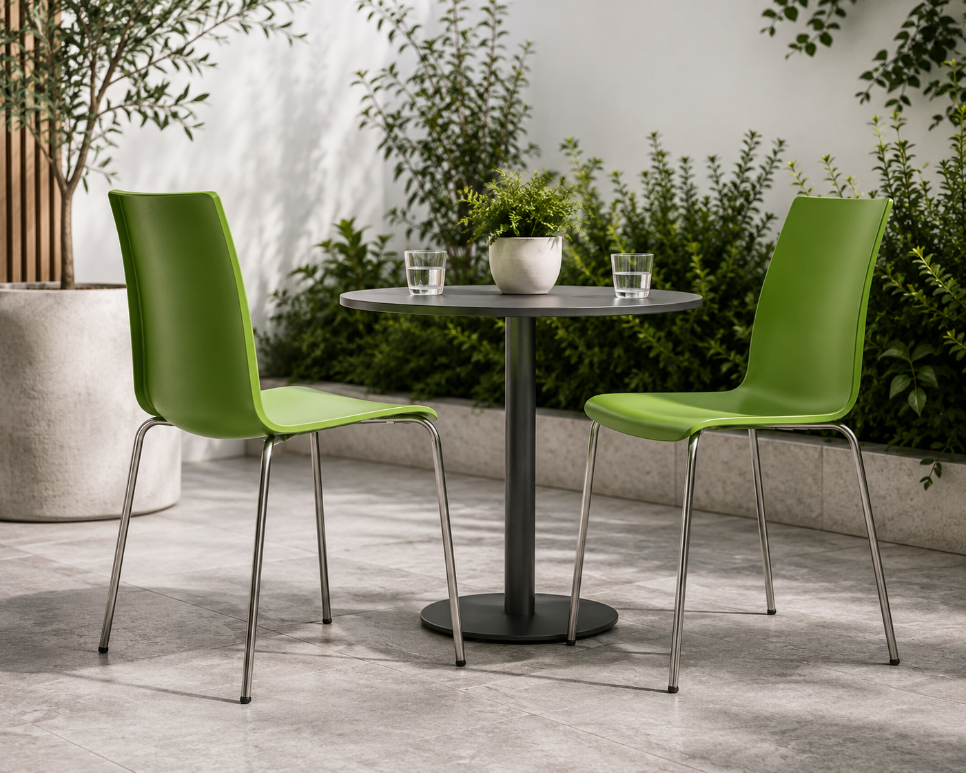 Set de 2 Sillas Modernas Verdes para Interior y Exterior