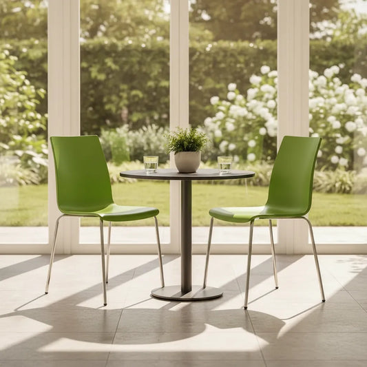 Set de 2 Sillas Modernas Verdes para Interior y Exterior