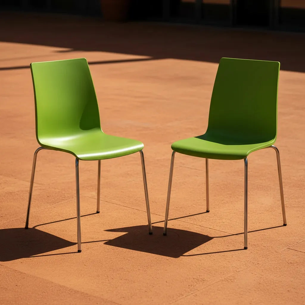 Set de 2 Sillas Modernas Verdes para Interior y Exterior