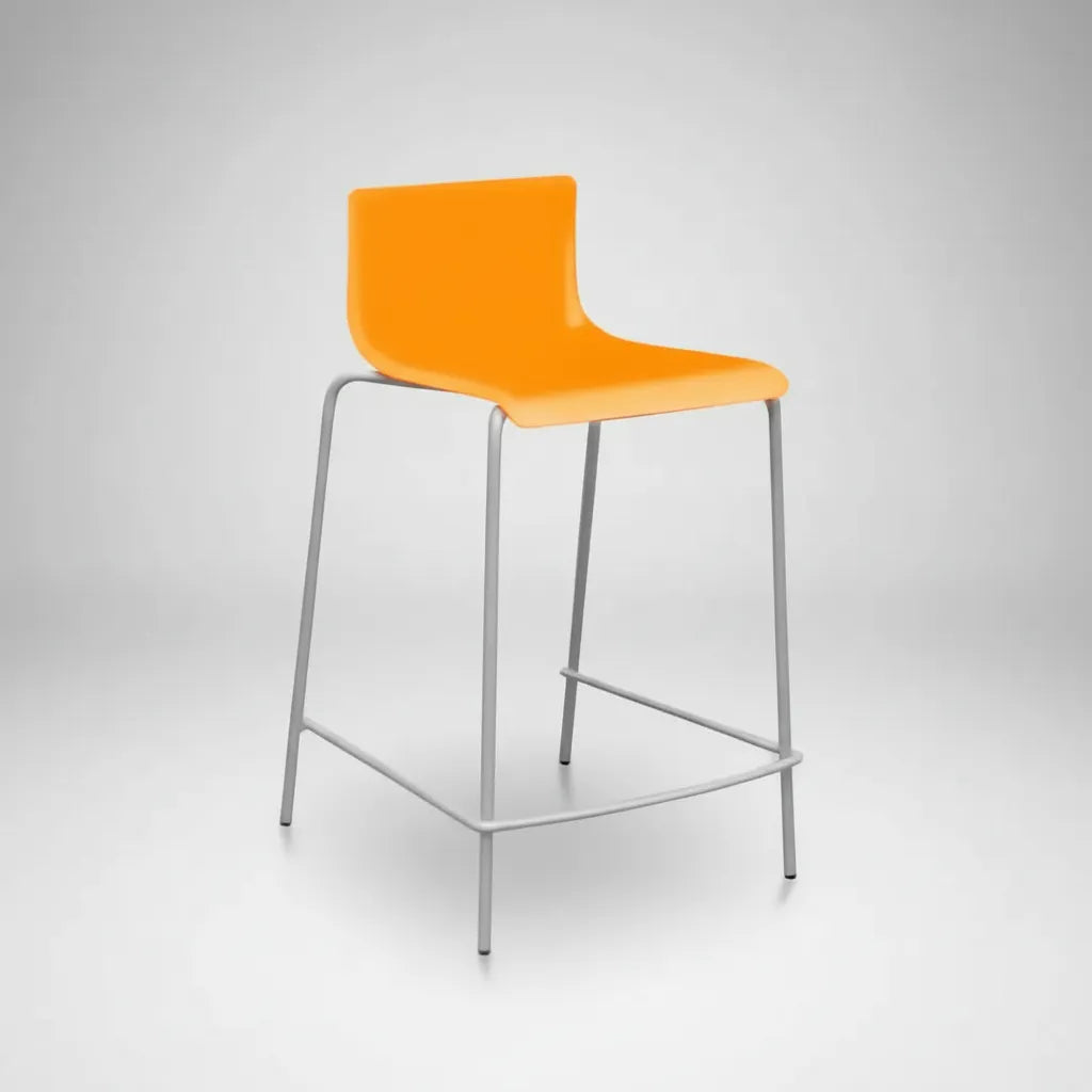Juego de 2 Bancos Para Barra Cocina Naranja Origen Italiano