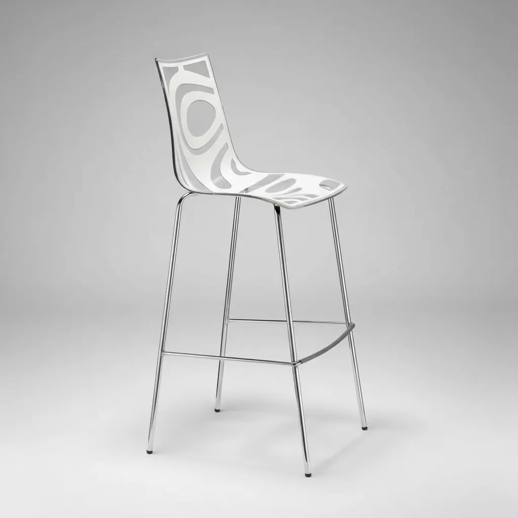 Juego De 2 Bancos Barra Cocina Modernos Italianos Blanco