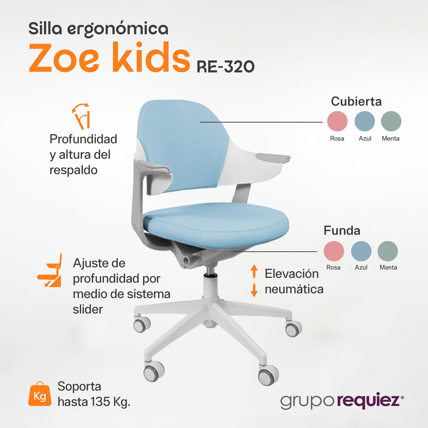 Silla Infantil Zoe Kids con descansa Pies