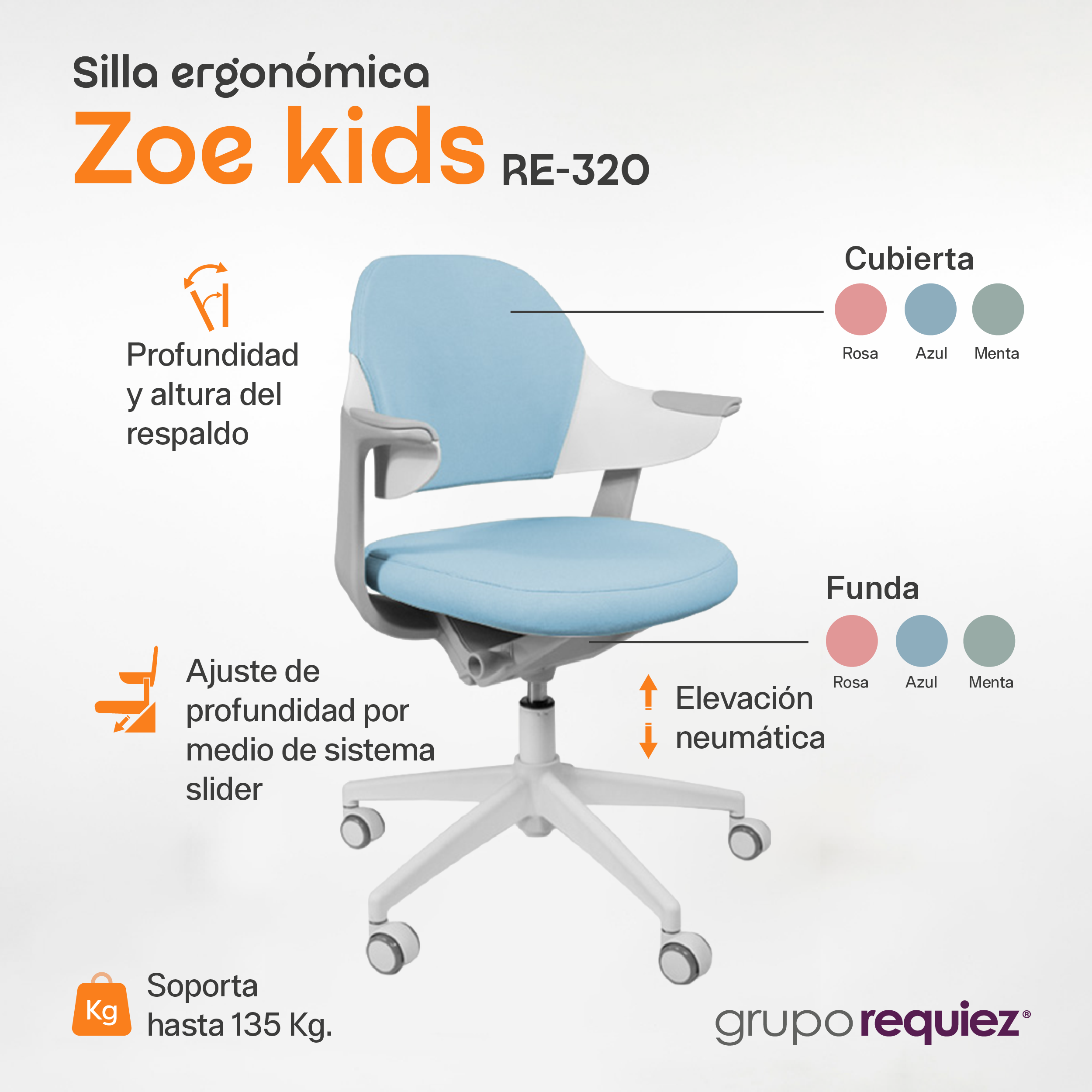Silla Infantil Zoe Kids con descansa Pies